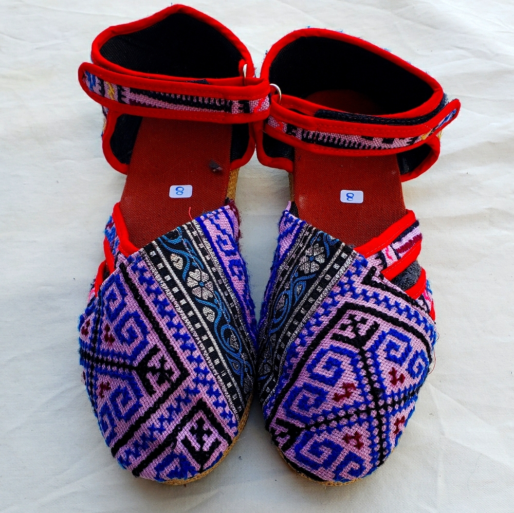 Handmade Shoes - Hmong Tribe fabric - 8w